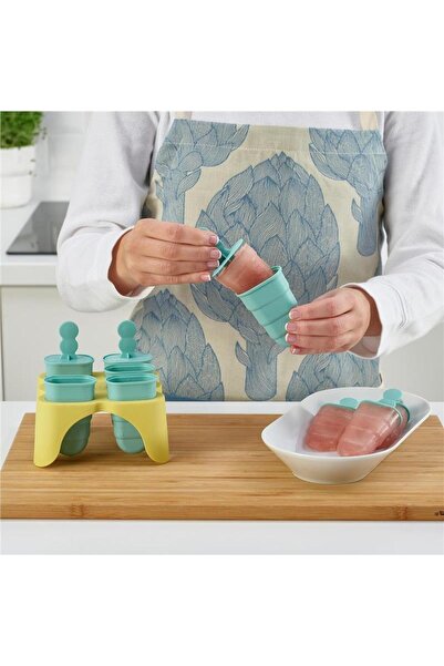 IKEA Uppfylld Ice Cream Mold Turquoise-Yellow 6 Pieces 00533239