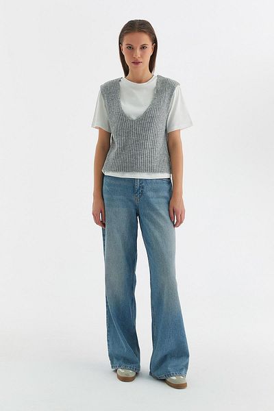 MARKALİSTE Sweater Combed Cotton Tshirt Gray