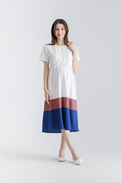 Desen Hamile Giyim Crepe Long Maternity Dress