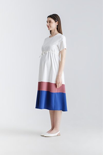 Desen Hamile Giyim Crepe Long Maternity Dress