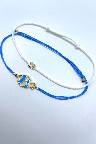 Concept HuBuTU 2 Pieces Minimal Fish Luck Figured Rope Summer Anklet Set