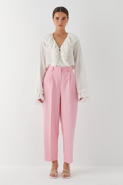 MARKALİSTE Pocket Detailed Straight Cut Trousers Pink