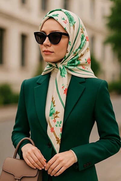 VİZYON وشاح نسائي مصنوع من الحرير بنسبة 100%