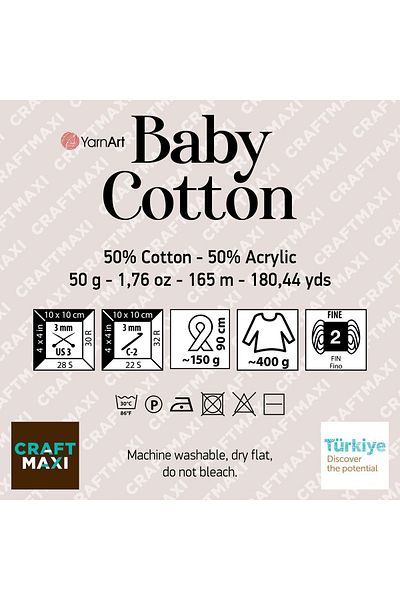 Yarnart Baby Cotton - Baby Hand Knitting Νήματα Ροζ-413