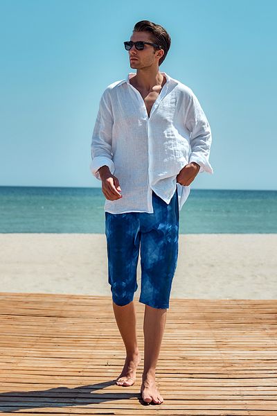 Remsa Mayo Ανδρικό μαγιό Remsa Pool Sea Long Capri RK001 Μπλε