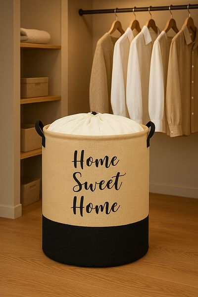 PRENDİ HOME Coș de depozitare jucării în dulap pentru rufe murdare, pliabil, pe bază de iută, rezistent la apă, 37 x 40