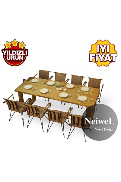 Neiwel Doer Doğal Ahşap Yemek Masası-70-100
