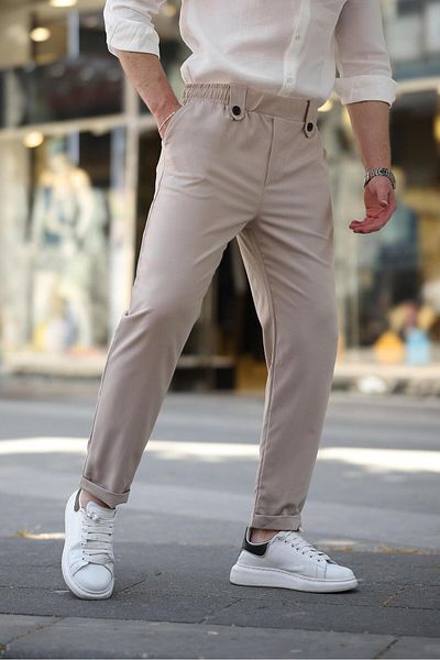Madmext Ανδρικό παντελόνι Beige Regular Fit E6574