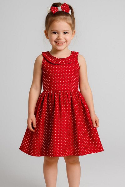TNY Polka Dot Printed Girl's Dress