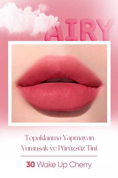PERIPERA Tint Peripera Ink Airy Velvet with Long-Lasting and Lightweight Formula, Velvet Finish (30 Wake up Cherry)