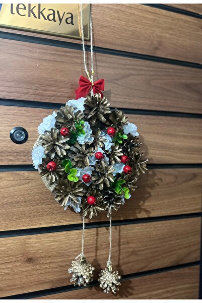 Marrone Kozalak Kapı Süsü Ev Hediyesi Otantik Bohem