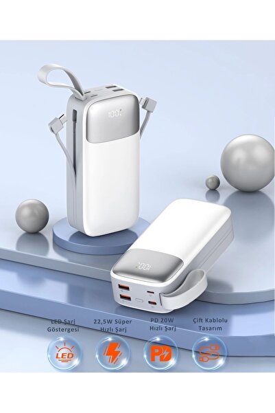 SWORD 30000 Mah Kablolu Powerbank Sw-30po3 Beyaz