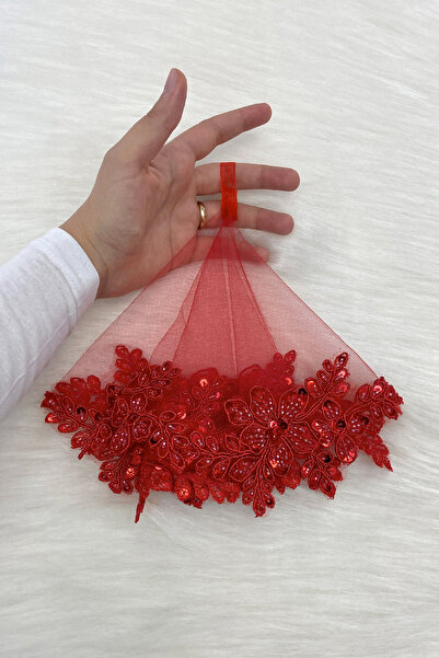 ZEYMERADE منديل العريس الأحمر للعروس، مطرز بالترتر والخرز، ختان الزفاف هينا و...