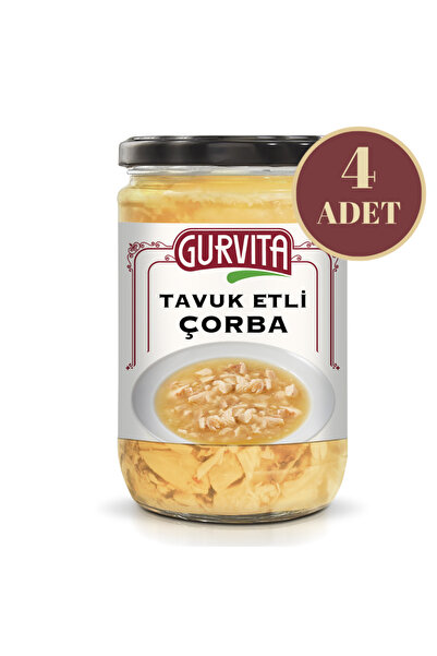 Gurvita Tavuk Suyuna Haşlanmış Tavuk 660 ml 4'lü