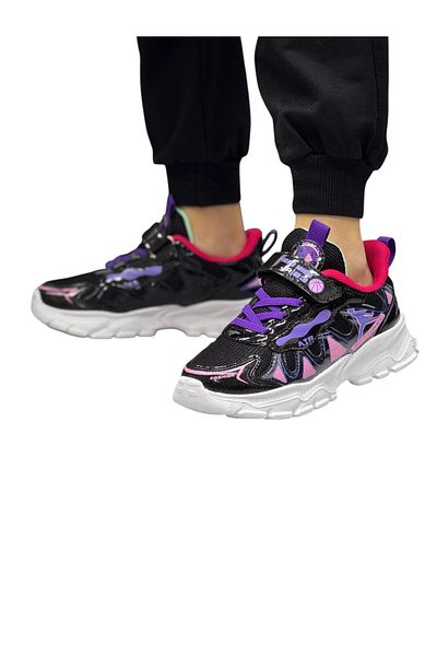 FIERO MIEN Girl's Black-Purple Daily Sports Sneaker Shoes