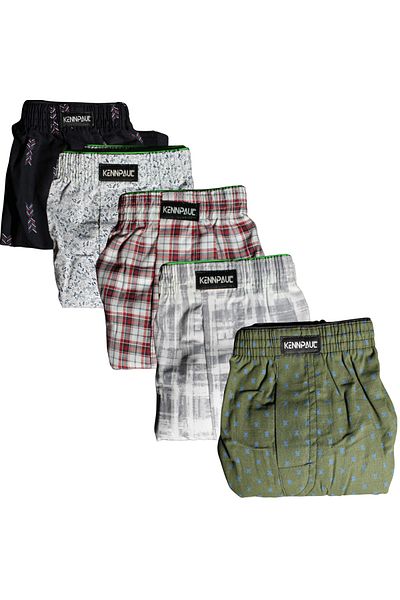 Kennpaul 5-Piece Men's Poplin Boxer 100% Cotton 2XL