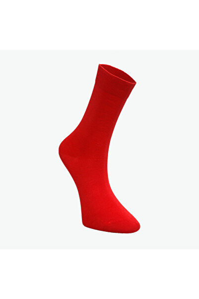 Buluş Organik 3-Piece Red Viscose Unisex Socks - Suitable for Daily Use