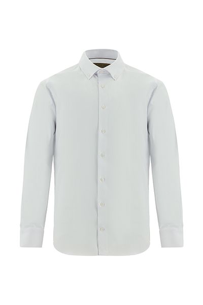 Abdullah Kiğılı Long Sleeve Slim Fit Oxford Cotton Shirt - Non Iron