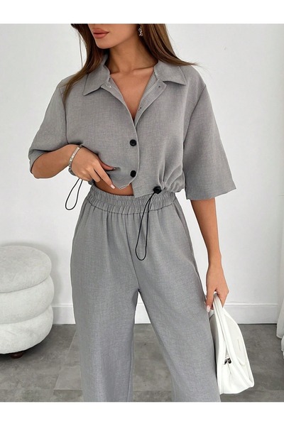 onlymoon NŐI RUHÁK, szürke szövött öltöny, alsó felső szett