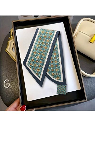 nurfemina Vintage Esintili Çiçek Desenli Modern Tasarım Kadın Kravat Fular