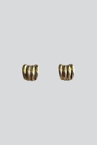 stravis Gold Color Line Detail Earrings
