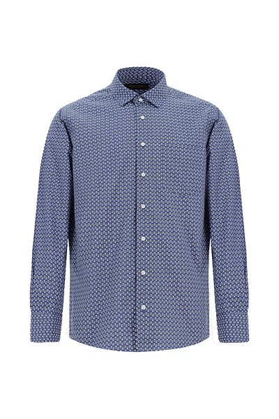 Abdullah Kiğılı Long Sleeve Regular Fit Printed Sports Cotton Shirt