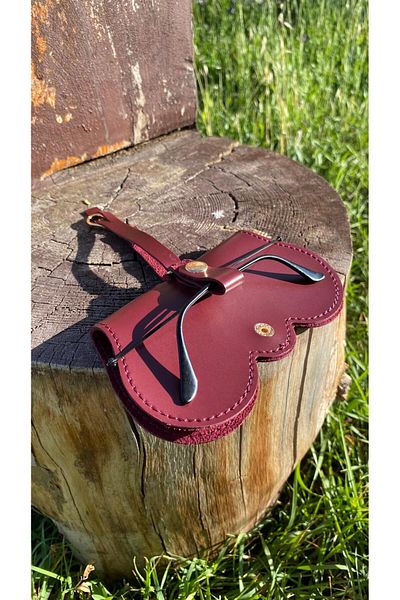 Atölyezümra Hanging Glasses Case Circle Model (Bordo Color)