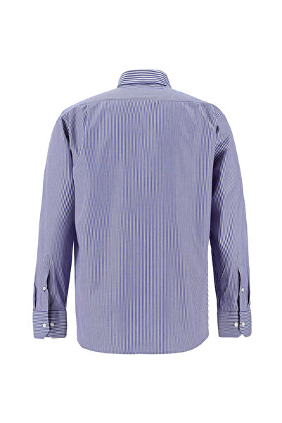 Abdullah Kiğılı Italian Striped Cotton Shirt - Long Sleeve, Regular Fit