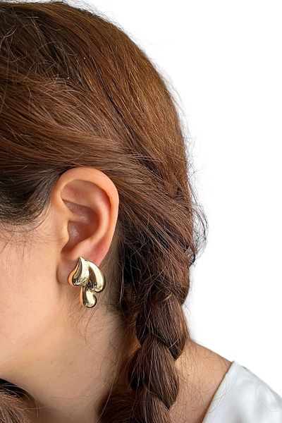 stravis Gold Color Triple Drop Earrings
