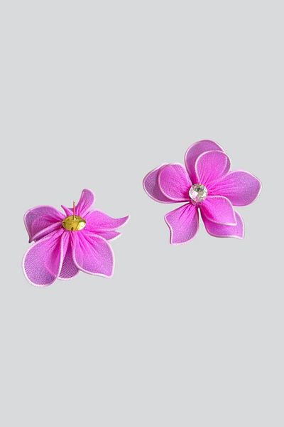 stravis Purple Flower Earrings