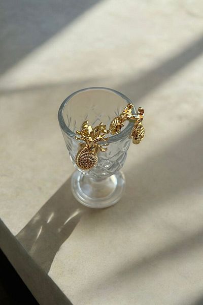 stravis Gold Octopus Design Earrings