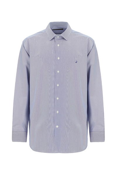 Abdullah Kiğılı Long Sleeve Regular Fit Striped Italian Cotton Shirt