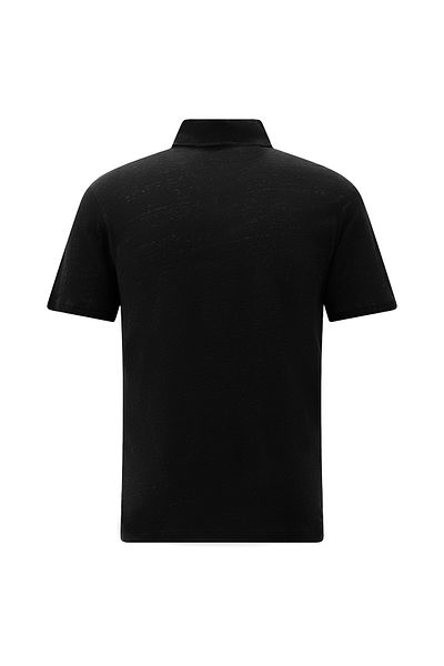 Abdullah Kiğılı Linen Polo Neck Embroidered Regular Fit T-Shirt