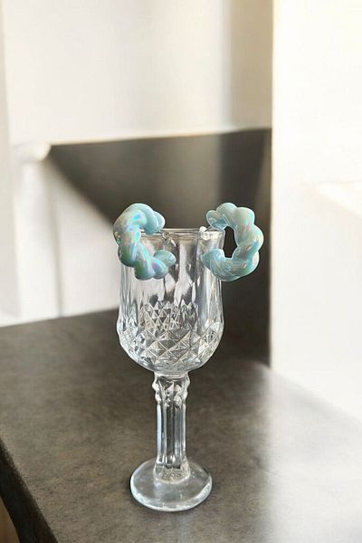 stravis Blue Twisted Earrings