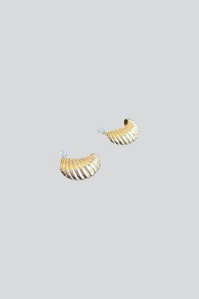 stravis Gold Textured Drop Earrings