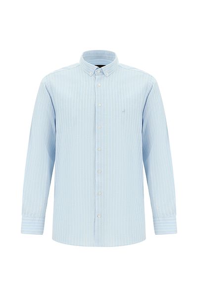Abdullah Kiğılı Striped Cotton Shirt - Long Sleeve, Regular Fit