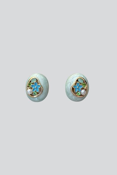 stravis Resin Pearls Flower Earrings