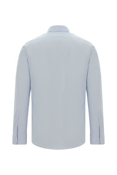Abdullah Kiğılı Long Sleeve Slim Fit Slim Fit Classic Patterned Cotton Shirt