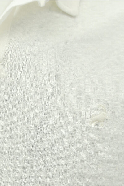 Abdullah Kiğılı Μπλουζάκι από λινό γιακά πόλο με κανονική εφαρμογή