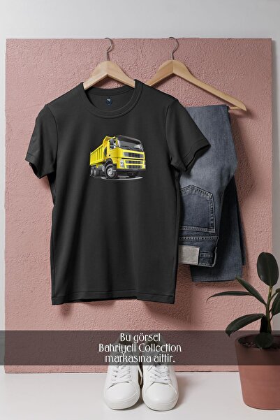 bahriyeli.jpeg Unisex T-Shirt with Oversize Yellow Earthmoving Truck Design