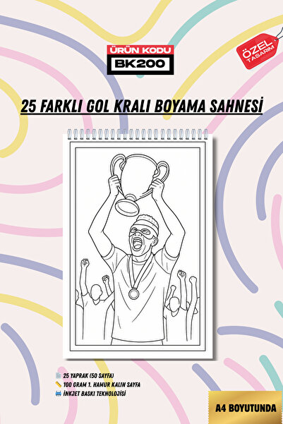 Tasarım Matbaa Kişiye Özel - Kahraman Forvet Boyama Defteri