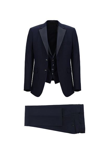 Kiğılı Mono Collar Slim Fit Tuxedo with Vest - Groom Suit