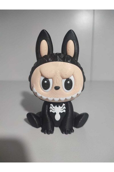 Kaptan Mavi Labubu Venom 3D Figure Figurine Toy 10 cm