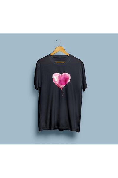 AsePremiumShop تي شيرت للجنسين بتصميم قلب بالون هيليوم كبير الحجم