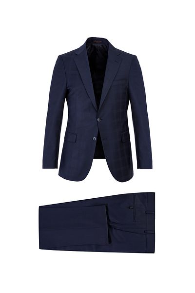 Abdullah Kiğılı Slim Fit Slim Fit Woolen Checkered Suit