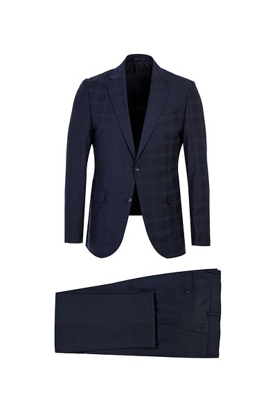 Abdullah Kiğılı Slim Fit Slim Fit Woolen Classic Plaid Suit
