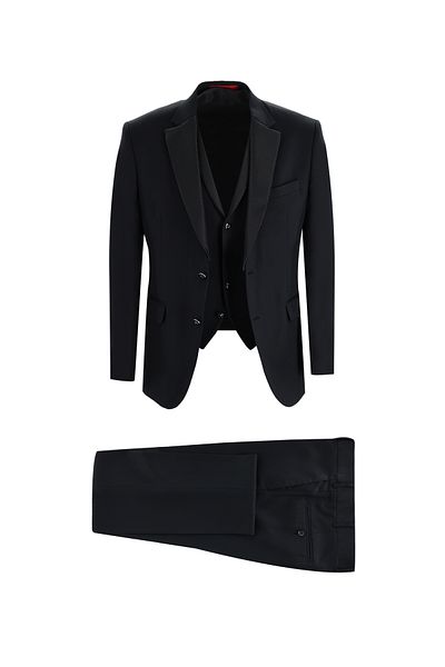 Kiğılı Mono Collar Slim Fit Tuxedo with Vest - Groom Suit