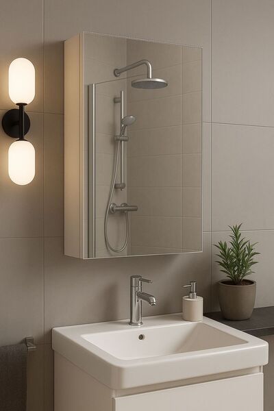 TETTO ELAGANTE Tek Kapaklı Aynalı Banyo Dolabı