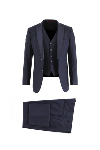 Kiğılı Slim Fit Slim Fit Pointed Collar Tuxedo & Groom Suit with Vest