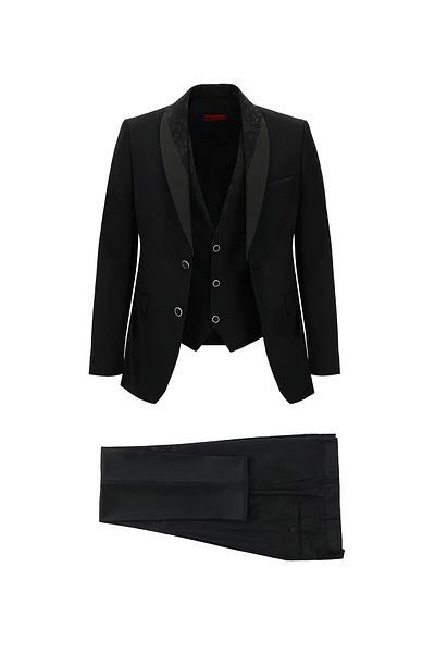 Kiğılı Tuxedo & Groom Suit - Slim Fit Slim Fit with Shawl Collar Vest